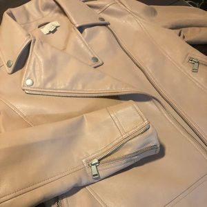 NWOT Blush pink Loft Leather Jacket